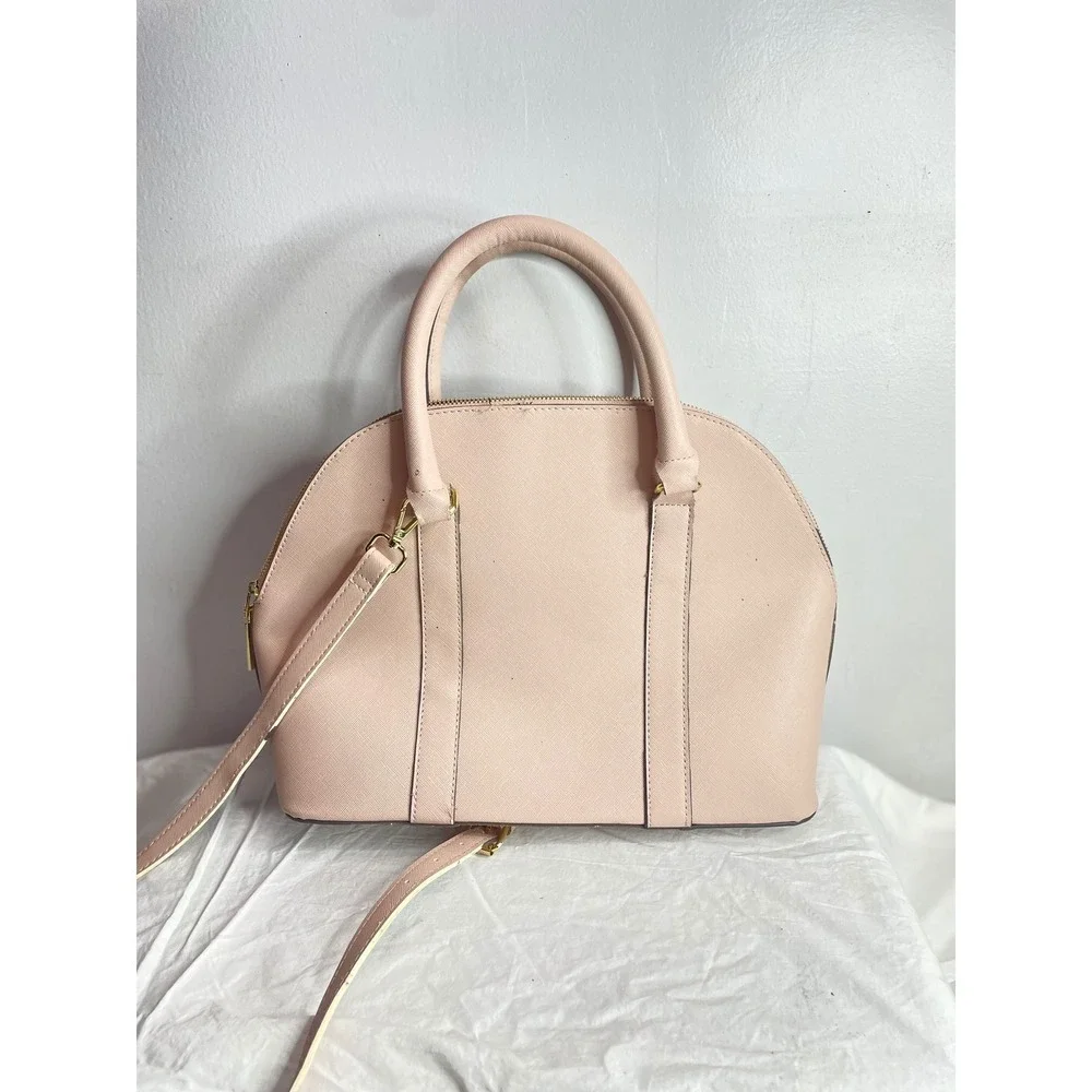Steve Madden Pink Dome Satchel Crossbody Bag Gold Hardware Adjustable Strap
